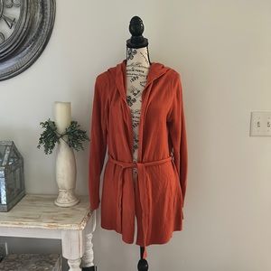 Carol Rose Orange Tie Cardigan